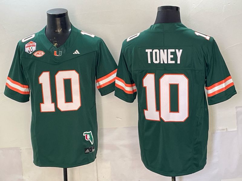 Men 2026 Miami Hurricanes #10 Toney Green 3th generations Limited NCAA Jersey 056->ncaa teams->NCAA Jersey